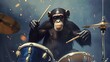 Poster of monkey playing drums