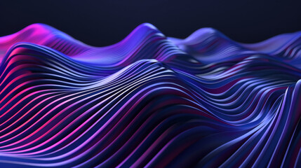 Aufkleber - Dynamic and modern abstract background with vibrant purple and blue 3d waves illustration