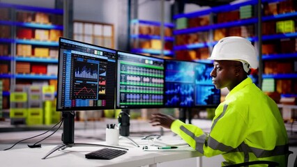 Poster - Warehouse Inventory Management On Computer