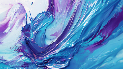 Aufkleber - Vibrant abstract background with swirling blue and purple paint textures