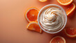 top view of natural whipped cream with citrus slices for refreshing dessert recipes