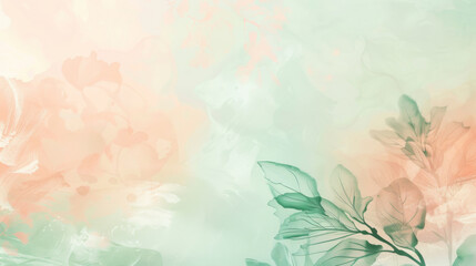 Aufkleber - Soft pastel background with watercolor floral elements for elegant design