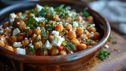 Poster - Bowl of beans and feta cheese