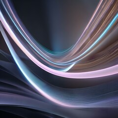 Wall Mural - A digital representation of energy waves in motion, visualized as pulsating ribbons of light5