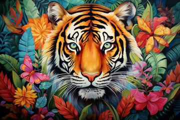 Wall Mural - tiger in the jungle
