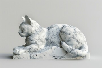 Wall Mural - Marble cat sculpture accessories porcelain accessory.