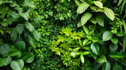 Sticker - A wall covered in lush green foliage