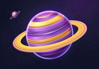 Wall Mural - 3D cartoon style planet Background - Wallpaper - Banner