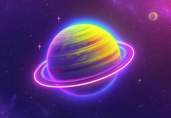 Canvas Print - 3D cartoon style planet Background - Wallpaper - Banner