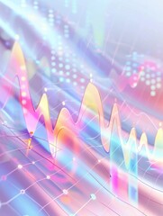 Poster - Business economic charts with light effects in pastel colors. Ai Generated. hyper realistic 