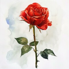 Canvas Print - red rose on white background