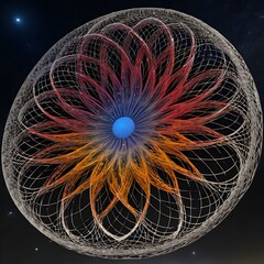 Wall Mural - Stellar Bloom: A Cosmic Interpretation of the Sacred Geometry Flower of Life