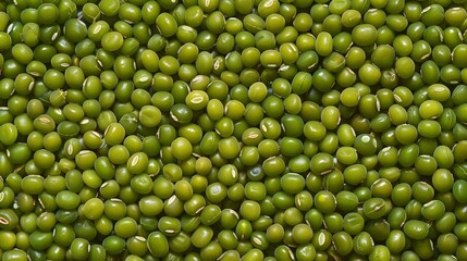 Canvas Print - A heap of fresh green peas showing tiny perforations