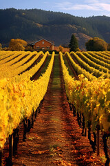 Wall Mural - vineyard at sunset.