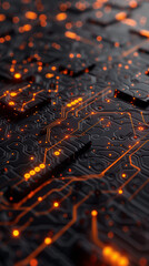 Aufkleber - futuristic cyber technology background featuring glowing circuit patterns or binary codes, modern cyber tech wallpaper 