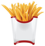 Fototapeta Łazienka - Vector illustration of delicious fast food fries.