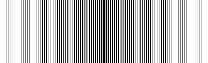 Aufkleber - Thin line halftone gradient texture. Faded vertical stripe gradation background. Repeated linear wide pattern backdrop. Black parallel lines wallpaper for overlay, print, cover, banner, poster. Vector