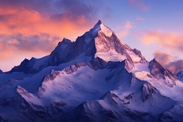 Wall Mural - High Alpine Sunrise Gradients: Vibrant Mountain Impressions