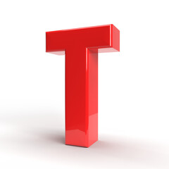 Wall Mural - T letter 3d red