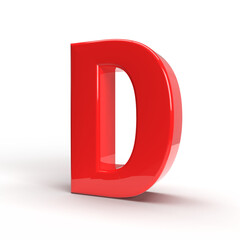 Wall Mural - D letter 3d red