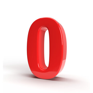 0 number 3d red