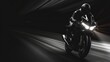 © arif - speeding motorbike with silhouette depicting speed on black background, wallpaper advertising poster banner design