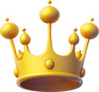 3D illustration of golden crown isolated.