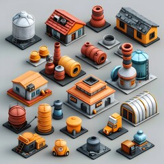 Comprehensive Collection of High 3D Industrial Icons for Seamless Workflow and Visual Optimization