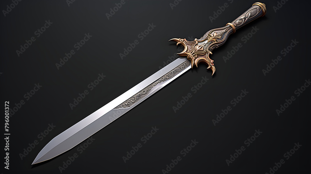 Sword Game Icon 3d Stock Illustration | Adobe Stock