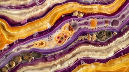 Poster - A crosssection of a nematodes digestive system revealing the delicate internal structures and pathways through which nutrients are . AI generation.