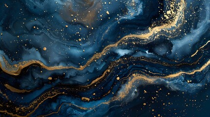 Abstract Gold and Dark Blue Marble Background. Gold abstract Dark Blue marble background art paint pattern ink texture watercolor white fluid wall. Abstract liquid gold design luxury wallpaper