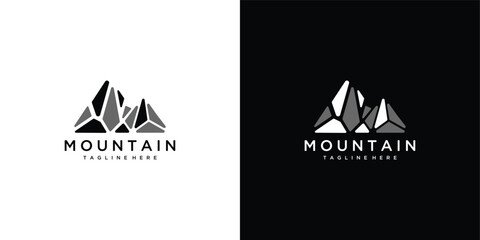 mountain rock logo vector design template