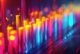 Fototapeta  - 3D rendering of colorful glowing tubes with a shiny reflective surface