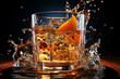 Whiskey Splash in Crystal Glass