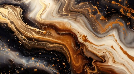 Wall Mural - Abstract Black and Brown Marble Background. Gold abstract Brown marble background art paint pattern ink texture watercolor grey fluid wall. Abstract liquid gold design luxury wallpaper	
