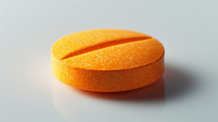 orange pill on a white background