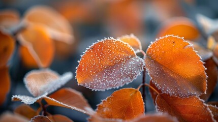 Sticker - Leaf covered in frost on plant