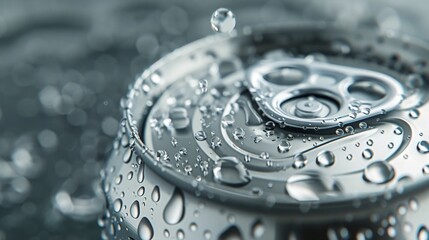 Canvas Print - Can of carbonated drink covered in water droplets