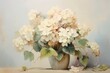 Hydrangea bouquet painting flower plant.