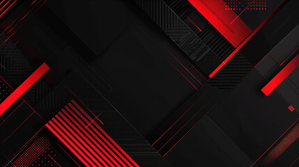 Wall Mural - abstract black, red background with diagonal square lines design. elegant black background with shiny red lines. 