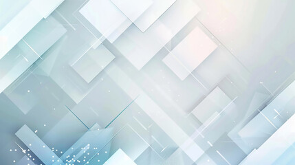 Poster - abstract white background with diamond and triangle shapes layered in modern minimal geometric white