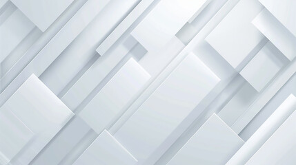 Poster - Modern white and light grey square overlapped pattern on background with shadow. white background. Minimal geometric white light background abstract design. Elegant white and grey Background.