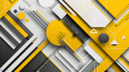 Wall Mural - yellow square line Mordan background. white line background.	
