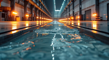 Poster - Annealed steel treatment at factory. Generative AI.