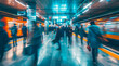 © Eliya - A busy train station with people walking around to board trains