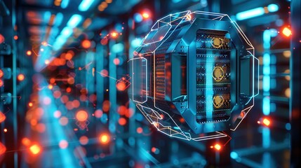 Aufkleber - A secure storage and data technology using decentralized systems as well as using a hexagonal node. Generative AI.