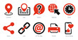 A set of 10 contact icons as location, gps, query