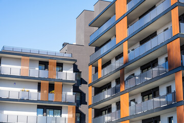 Wall Mural - Newly built apartment building seen in Badalona, Spain