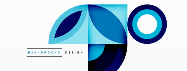 Aufkleber - A modern logo design in electric blue and azure, featuring circles and squares in a pattern resembling an automotive tire on a white background