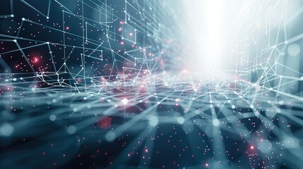Leinwandbilder - Cyber networks and data flows are depicted in a vivid manner as an example of digital connectivity and data flow. Generative AI.